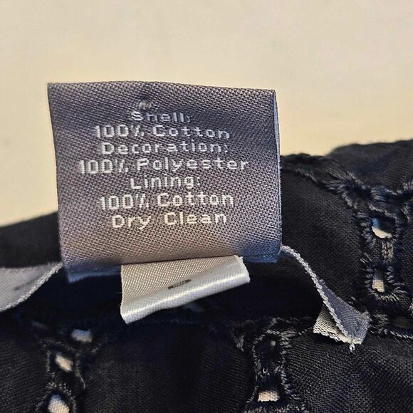 Ann Taylor Black Eyelet Cut Out Lace Skirt size 12 A Line Flare Fully Lined - Picture 7 of 11